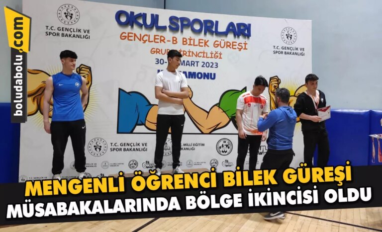 Mengenli öğrenci bilek güreşi müsabakalarında bölge ikincisi oldu