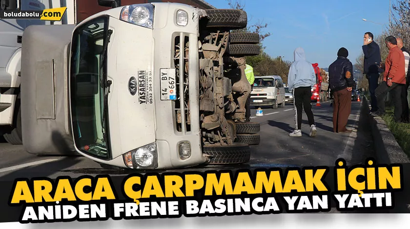 ARACA ÇARPMAMAK İÇİN ANİDEN FRENE BASINCA YAN YATTI ARACA ÇARPMAMAK İÇİN ANİDEN FRENE BASINCA YAN YATTI