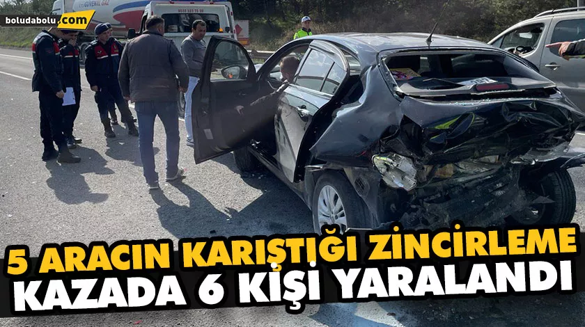 5 ARACIN KARIŞTIĞI ZİNCİRLEME KAZADA 6 KİŞİ YARALANDI 5 ARACIN KARIŞTIĞI ZİNCİRLEME KAZADA 6 KİŞİ YARALANDI
