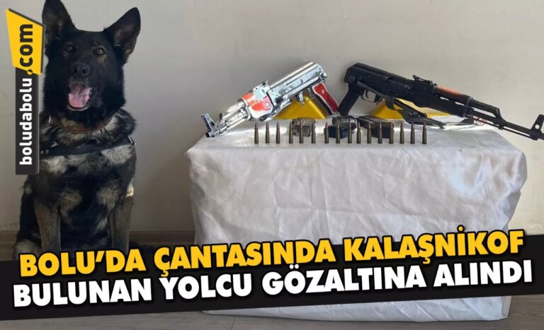 Bolu’da çantasında kalaşnikof bulunan yolcu gözaltına alındı