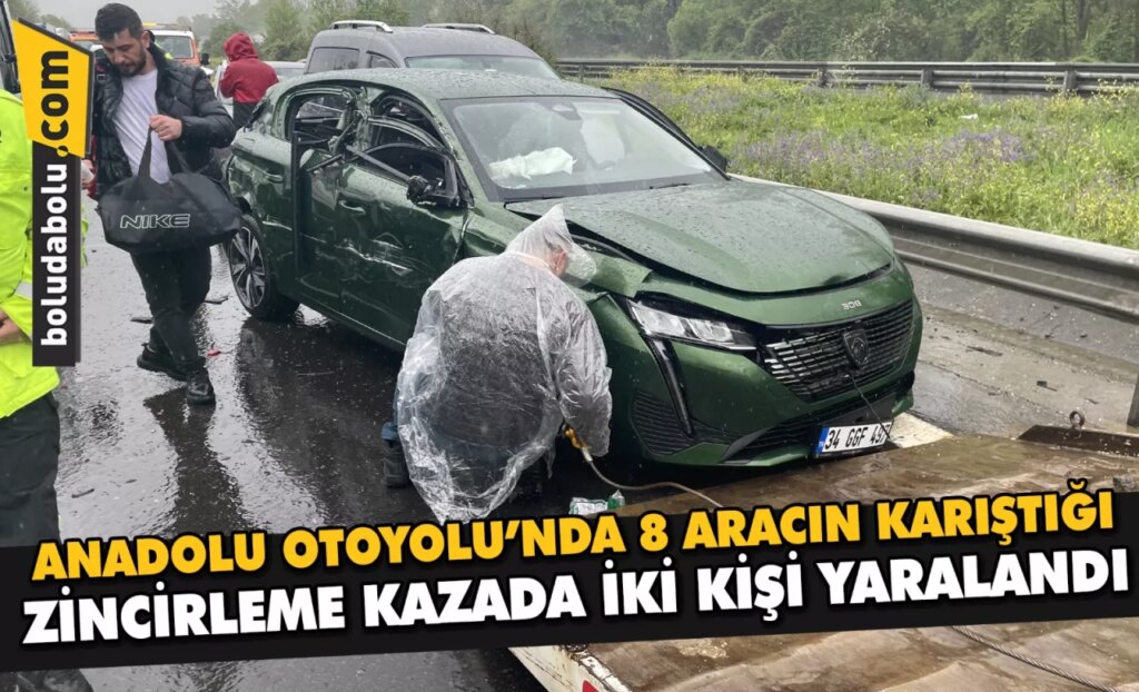 Anadolu Otoyolu’nda 8 aracın karıştığı zincirleme kazada iki kişi yaralandı Anadolu Otoyolu’nda 8 aracın karıştığı zincirleme kazada iki kişi yaralandı