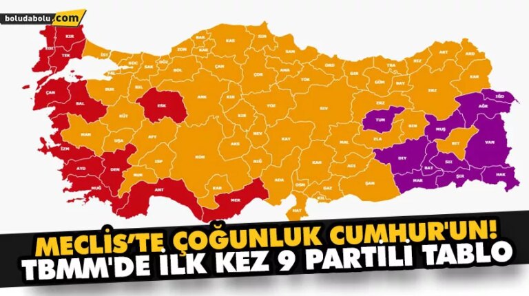 MECLİS’TE ÇOĞUNLUK CUMHUR’UN! TBMM’DE İLK KEZ 9 PARTİLİ TABLO