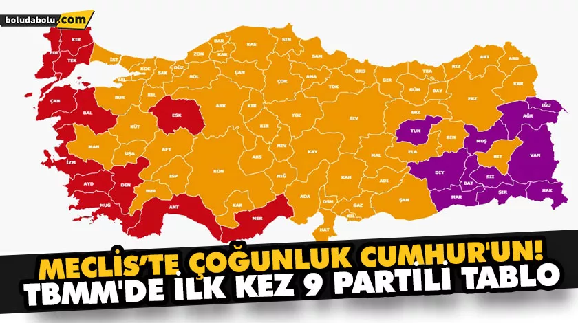 MECLİS’TE ÇOĞUNLUK CUMHUR’UN! TBMM’DE İLK KEZ 9 PARTİLİ TABLO MECLİS’TE ÇOĞUNLUK CUMHUR’UN! TBMM’DE İLK KEZ 9 PARTİLİ TABLO