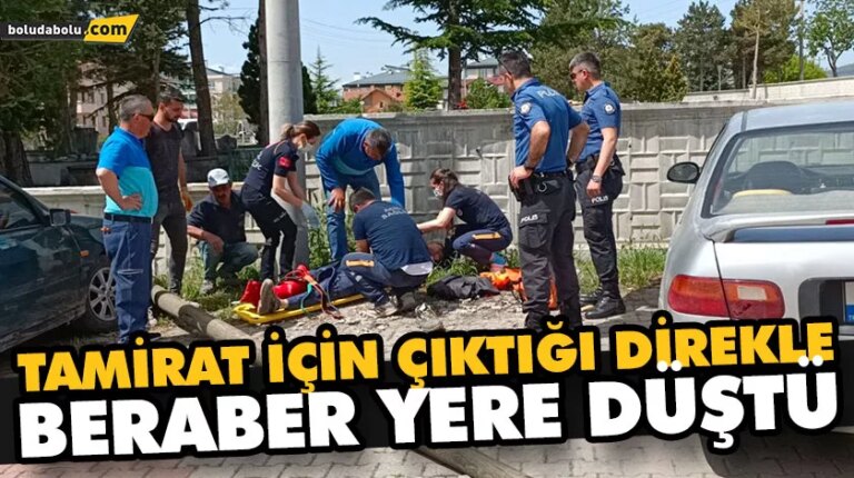 TELEFON DİREĞİ KÖKÜNDEN KIRILARAK DEVRİLDİ: 1 YARALI
