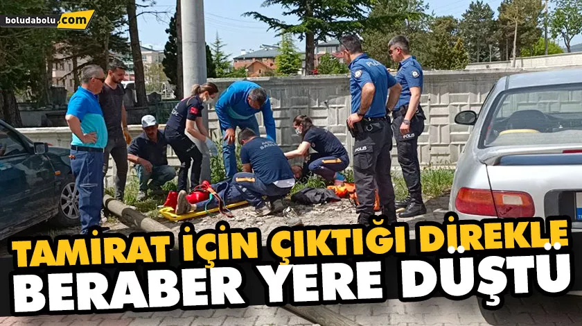 TELEFON DİREĞİ KÖKÜNDEN KIRILARAK DEVRİLDİ: 1 YARALI TELEFON DİREĞİ KÖKÜNDEN KIRILARAK DEVRİLDİ: 1 YARALI