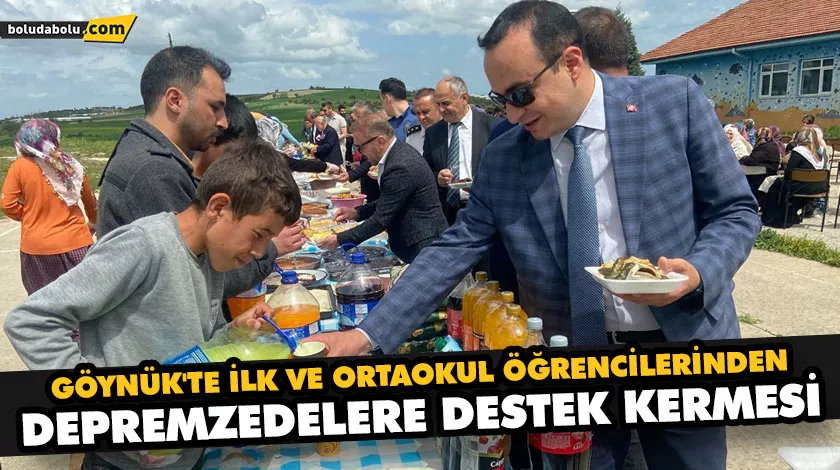 GÖYNÜK’TE İLK VE ORTAOKUL ÖĞRENCİLERİNDEN DEPREMZEDELERE DESTEK KERMESİ GÖYNÜK’TE İLK VE ORTAOKUL ÖĞRENCİLERİNDEN DEPREMZEDELERE DESTEK KERMESİ