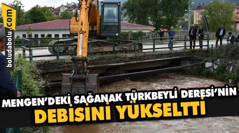 Mengen’deki sağanak Türkbeyli Deresi’nin debisini yükseltti