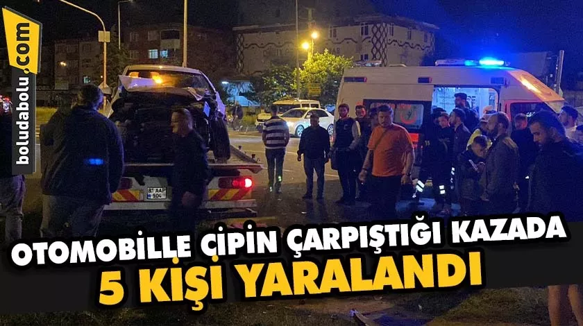 Düzce’de otomobille cipin çarpıştığı kazada 5 kişi yaralandı Düzce’de otomobille cipin çarpıştığı kazada 5 kişi yaralandı