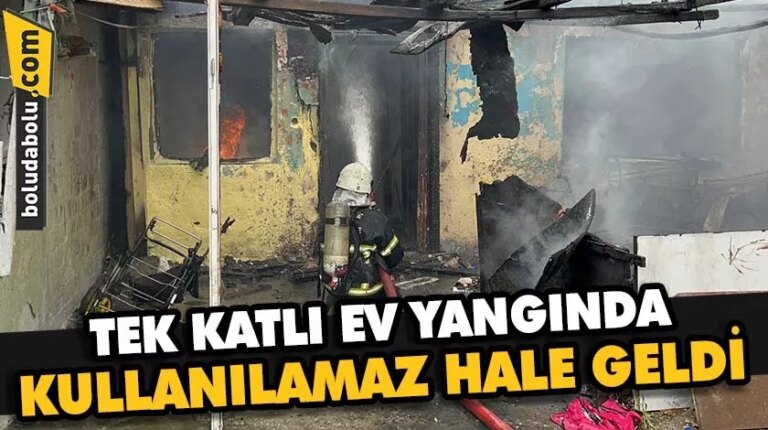 Düzce’de tek katlı ev yangında kullanılamaz hale geldi