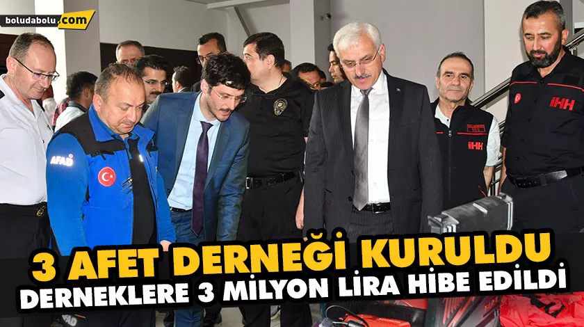 3 AFET DERNEĞİ KURULDU, DERNEKLERE 3 MİLYON LİRA HİBE EDİLDİ 3 AFET DERNEĞİ KURULDU, DERNEKLERE 3 MİLYON LİRA HİBE EDİLDİ