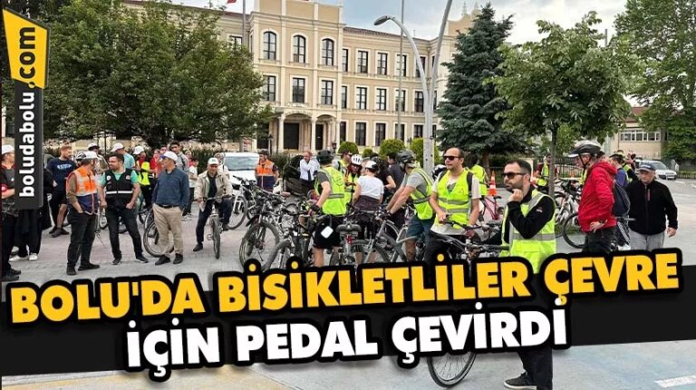 Bolu’da bisikletliler çevre için pedal çevirdi