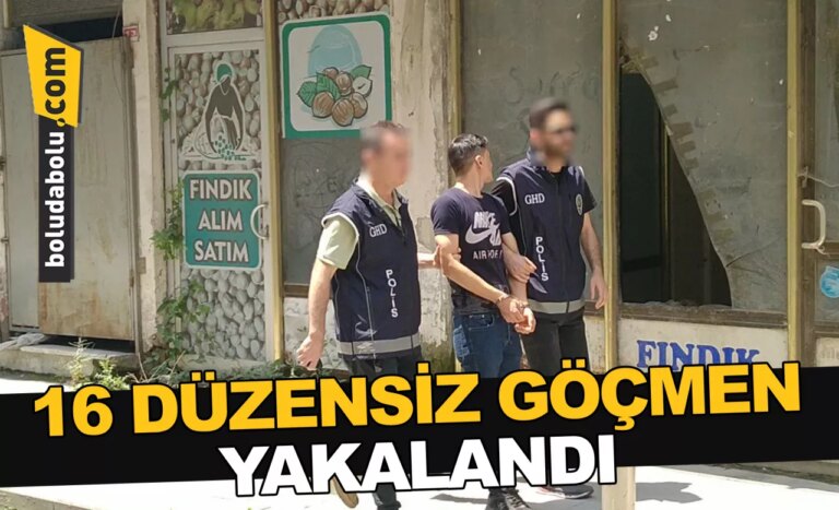 Düzce’de 16 düzensiz göçmen yakalandı