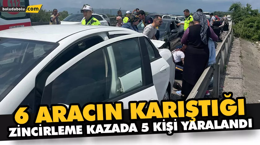 6 ARACIN KARIŞTIĞI ZİNCİRLEME KAZADA 5 KİŞİ YARALANDI 6 ARACIN KARIŞTIĞI ZİNCİRLEME KAZADA 5 KİŞİ YARALANDI