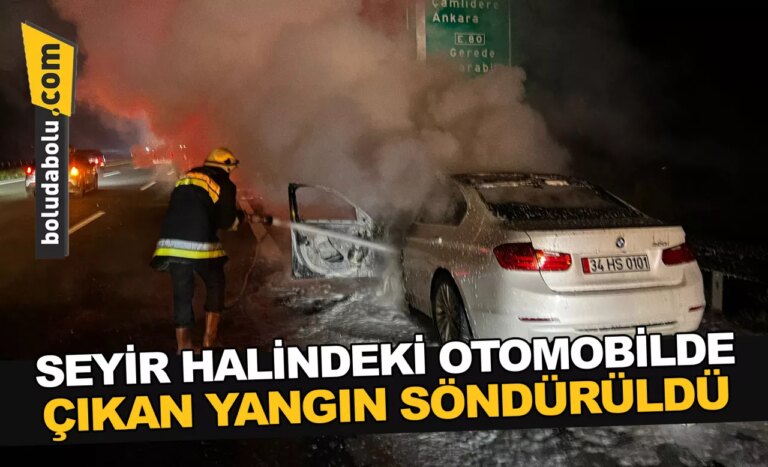 Seyir halindeki otomobilde çıkan yangın söndürüldü