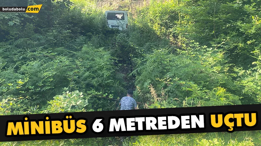 MİNİBÜS 6 METREDEN UÇTU MİNİBÜS 6 METREDEN UÇTU