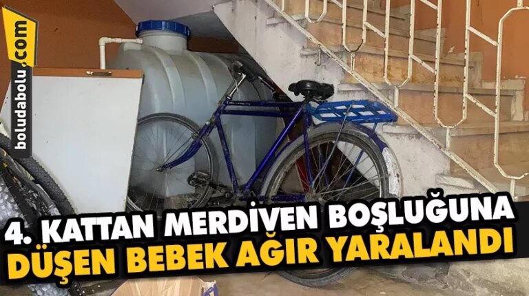 Düzce’de 4. kattan merdiven boşluğuna düşen bebek ağır yaralandı