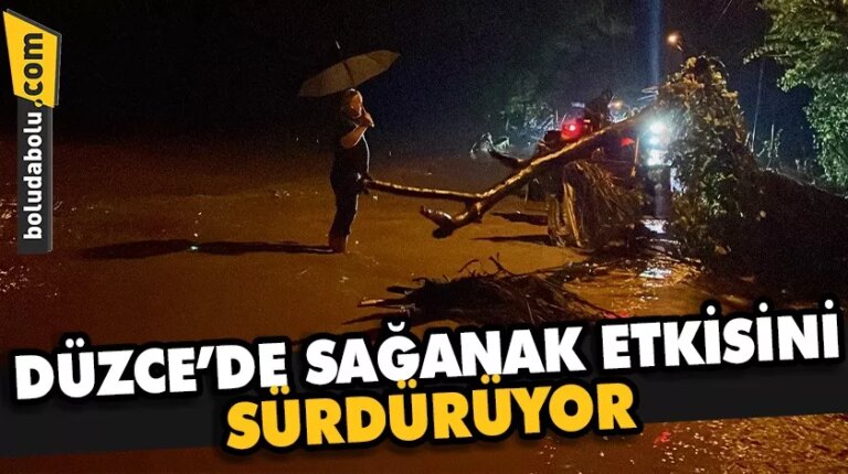 Düzce’deki sağanak kırsalda derelerin taşmasına neden oldu
