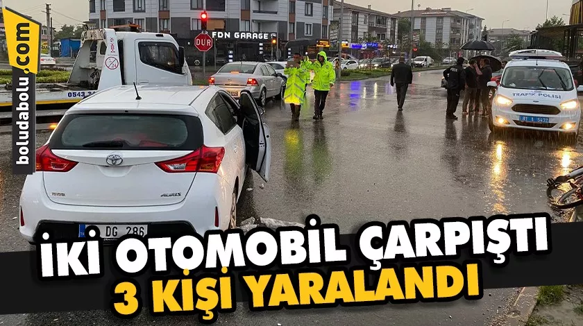 Düzce’de iki otomobil çarpıştı 3 kişi yaralandı Düzce’de iki otomobil çarpıştı 3 kişi yaralandı