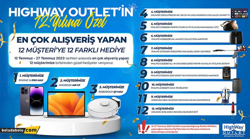 HIGHWAY’DEN 12.YILDÖNÜMÜNE ÖZEL 12 BÜYÜK HEDİYE! HIGHWAY’DEN 12.YILDÖNÜMÜNE ÖZEL 12 BÜYÜK HEDİYE!