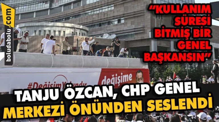 TANJU ÖZCAN, CHP GENEL MERKEZİ ÖNÜNDEN SESLENDİ
