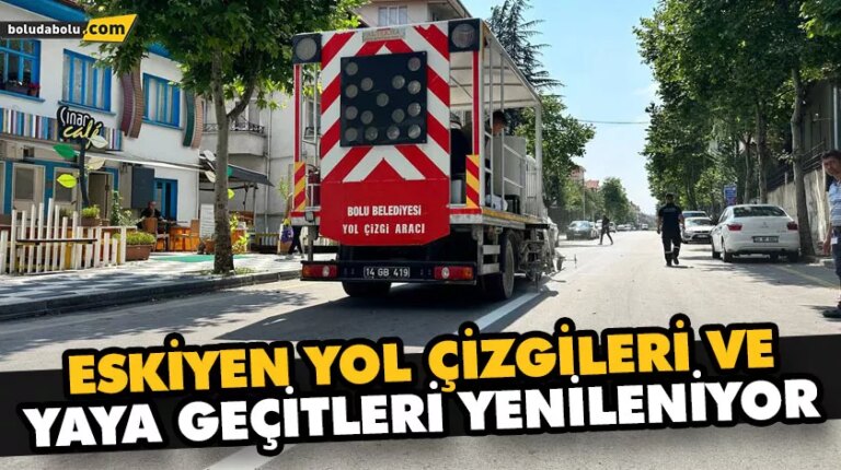 ESKİYEN YOL ÇİZGİLERİ VE YAYA GEÇİTLERİ YENİLENİYOR