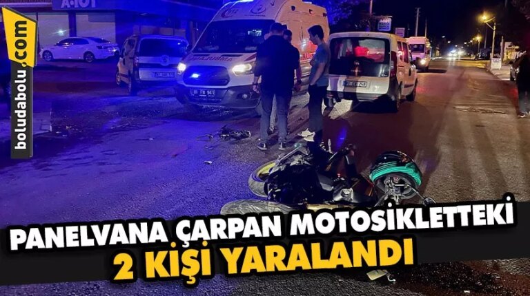 Düzce’de panelvana çarpan motosikletteki 2 kişi yaralandı