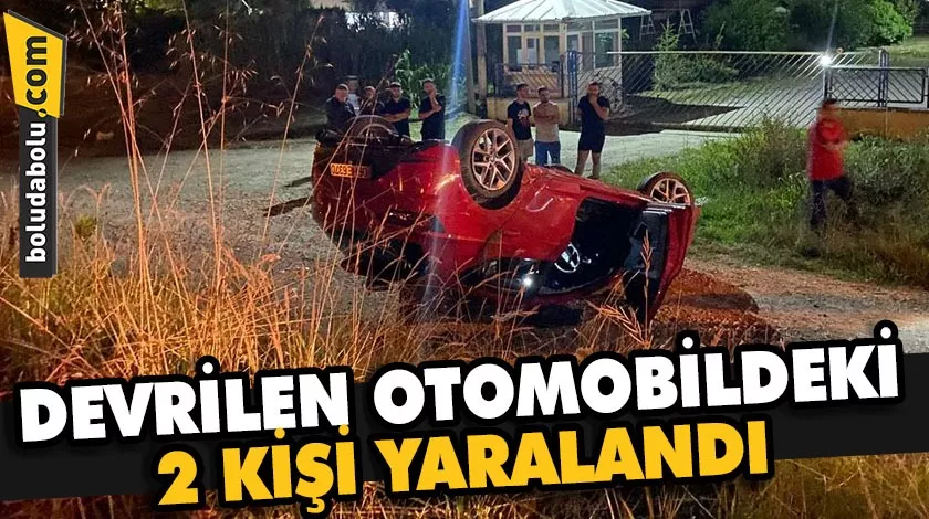 Düzce’de devrilen otomobildeki 2 kişi yaralandı