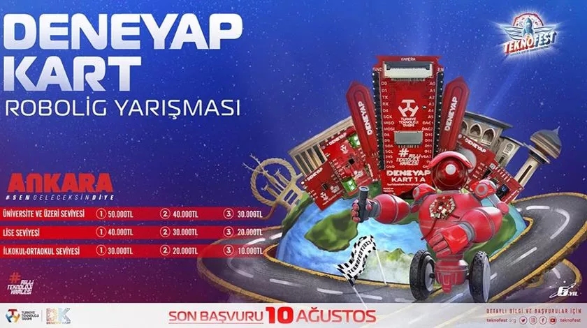 TEKNOFEST DENEYAP KART ROBOLİG YARIŞMASI”NA BAŞVURU İÇİN SON 2 GÜN TEKNOFEST DENEYAP KART ROBOLİG YARIŞMASI”NA BAŞVURU İÇİN SON 2 GÜN