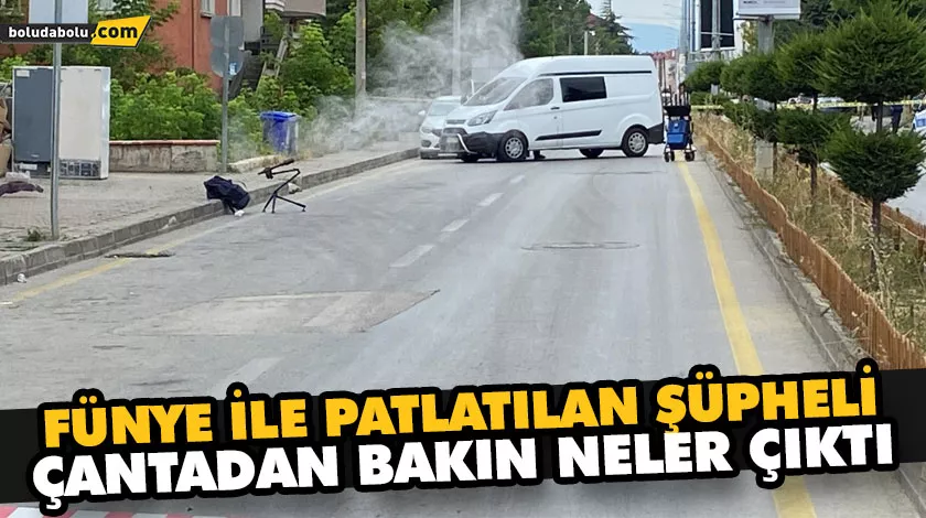 FÜNYE İLE PATLATILAN ŞÜPHELİ ÇANTADAN BAKIN NELER ÇIKTI FÜNYE İLE PATLATILAN ŞÜPHELİ ÇANTADAN BAKIN NELER ÇIKTI