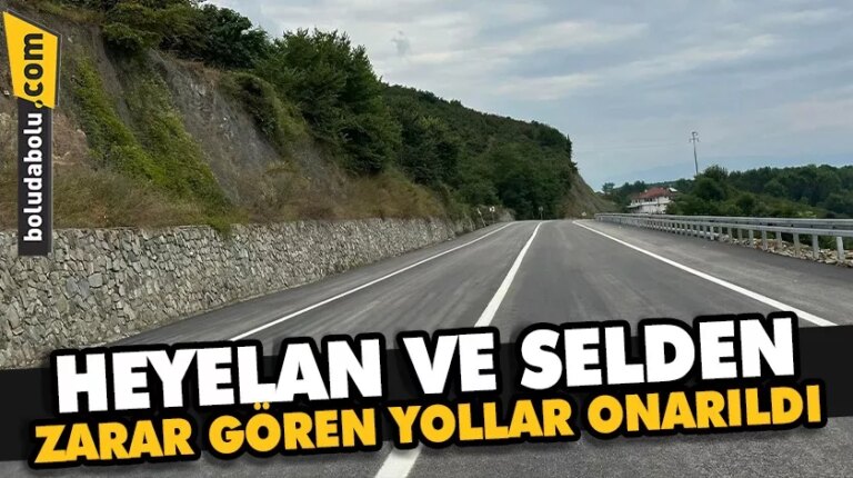 Düzce’nin Gölyaka ilçesinde heyelan ve selden zarar gören yollar onarıldı