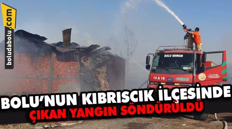 Bolu’nun Kıbrıscık ilçesinde çıkan yangın söndürüldü