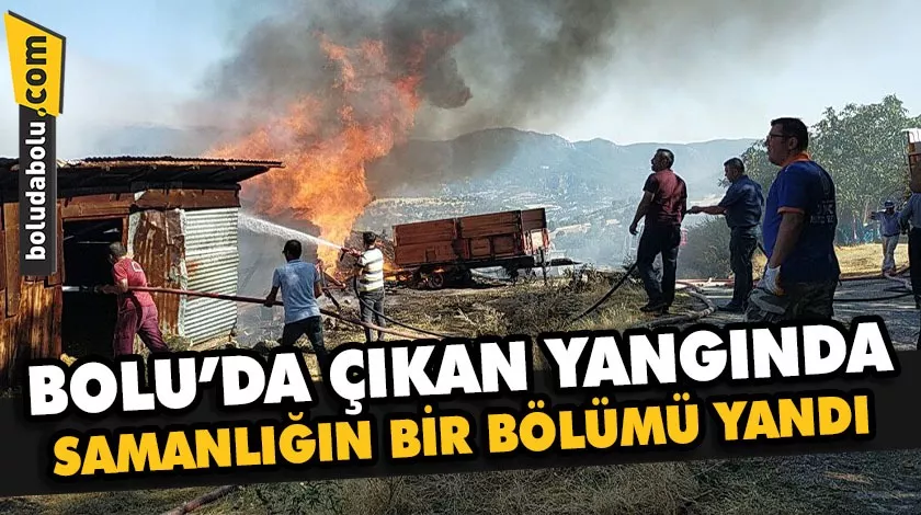 Bolu’da çıkan yangında samanlığın bir bölümü yandı Bolu’da çıkan yangında samanlığın bir bölümü yandı