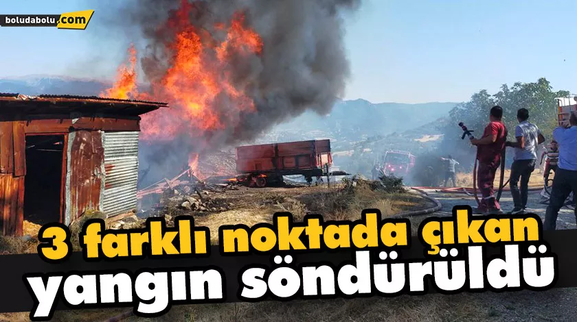 SEBEN’DE ÇIKAN YANGINDA SAMANLIĞIN BİR BÖLÜMÜ YANDI