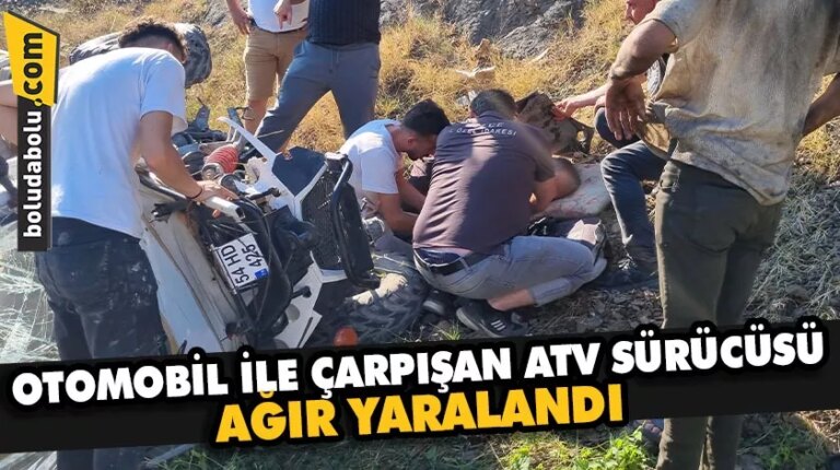 Düzce’de otomobil ile çarpışan ATV’nin sürücüsü ağır yaralandı