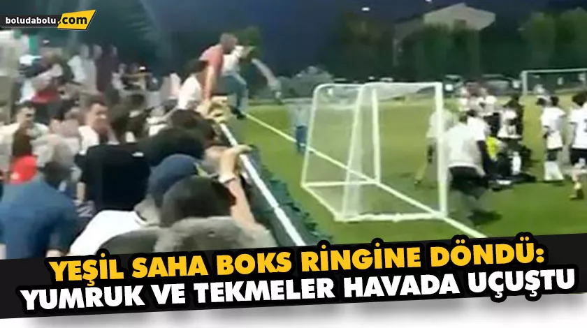 Yeşil saha boks ringine döndü: Yumruk ve tekmeler havada uçuştu Yeşil saha boks ringine döndü: Yumruk ve tekmeler havada uçuştu