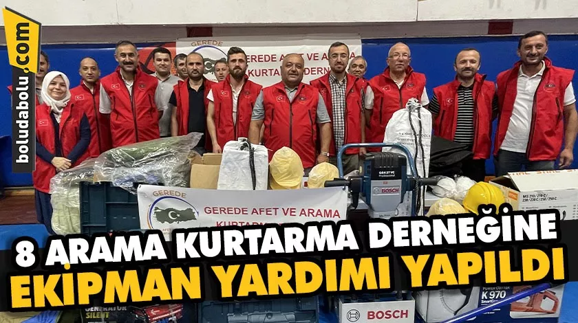 Bolu’da 8 arama kurtarma deneğine ekipman yardımı yapıldı Bolu’da 8 arama kurtarma deneğine ekipman yardımı yapıldı