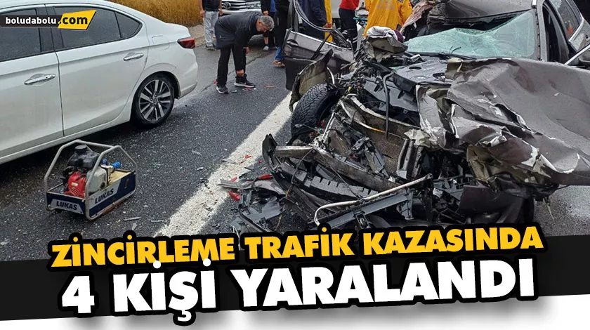 Zincirleme trafik kazasında 4 kişi yaralandı Zincirleme trafik kazasında 4 kişi yaralandı