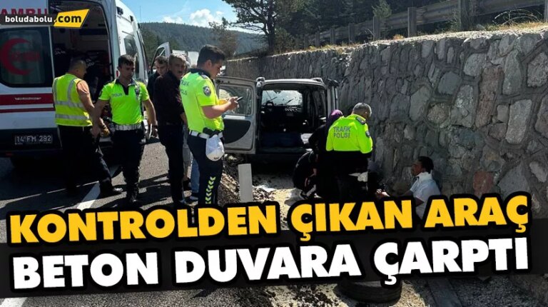 KONTROLDEN ÇIKAN ARAÇ BETON DUVARA ÇARPTI: 1 YARALI