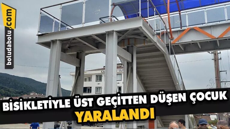 Düzce’de bisikletiyle üst geçitten düşen çocuk yaralandı