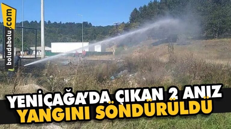Yeniçağa’da çıkan 2 anız yangını söndürüldü
