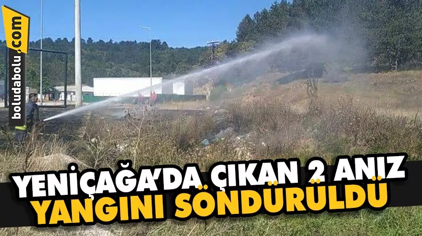 Yeniçağa’da çıkan 2 anız yangını söndürüldü