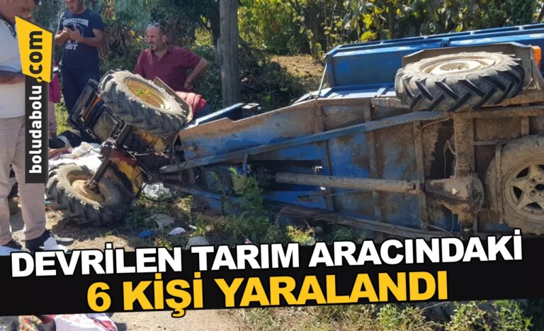 Düzce’de devrilen tarım aracındaki 6 kişi yaralandı