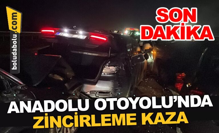 Anadolu Otoyolu’nda 11 aracın karıştığı zincirleme kazada 6 kişi yaralandı