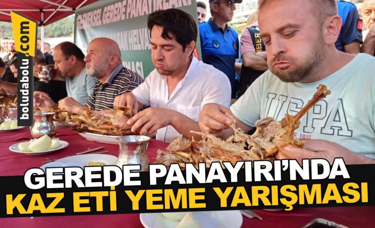 Gerede Panayırı’nda kaz eti yeme yarışması