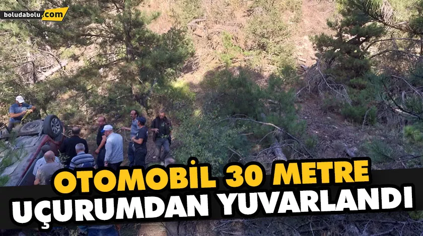 Otomobil 30 metre uçurumdan yuvarlandı: 4 yaralı