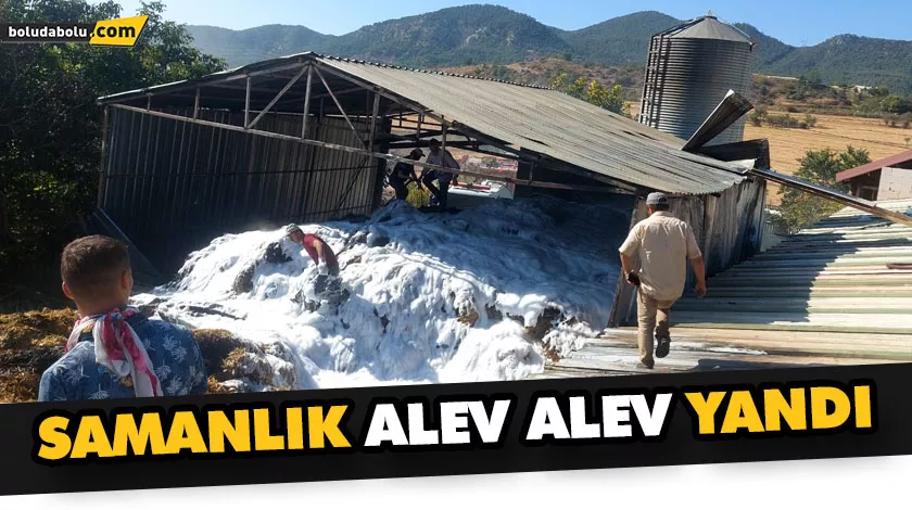 Samanlık alev alev yandı Samanlık alev alev yandı