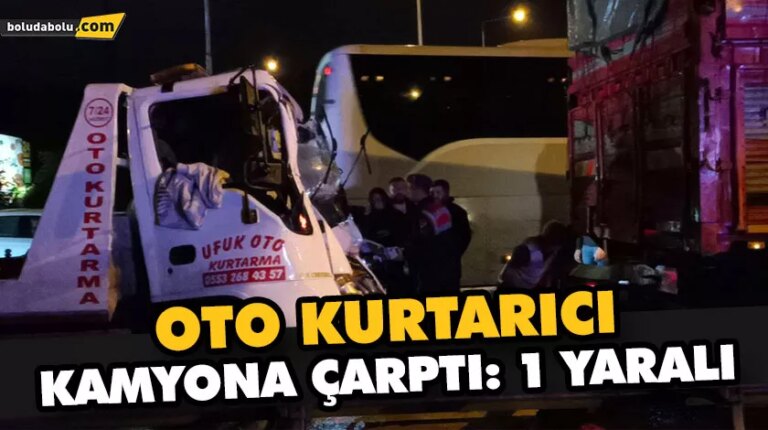 OTO KURTARICI KAMYONA ÇARPTI: 1 YARALI