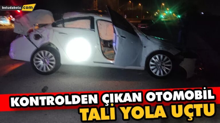 KONTROLDEN ÇIKAN OTOMOBİL TALİ YOLA UÇTU: 1 YARALI