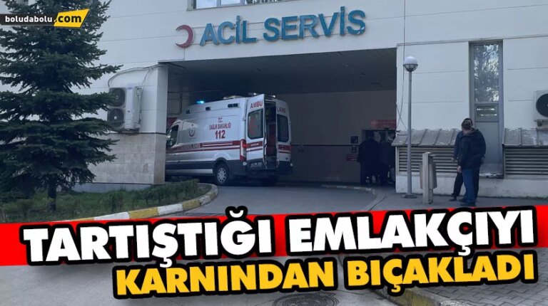 TARTIŞTIĞI EMLAKÇIYI, KARNINDAN BIÇAKLADI