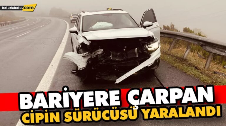 Bariyere çarpan cipin sürücüsü yaralandı